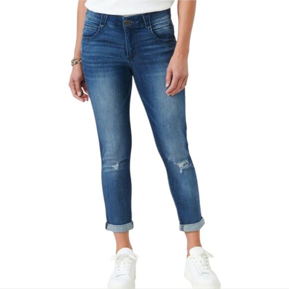 Democracy "Ab"solution® Blue Ankle Skimmer Distressed‎ Jean Plus Size 24 W New - Picture 3 of 15